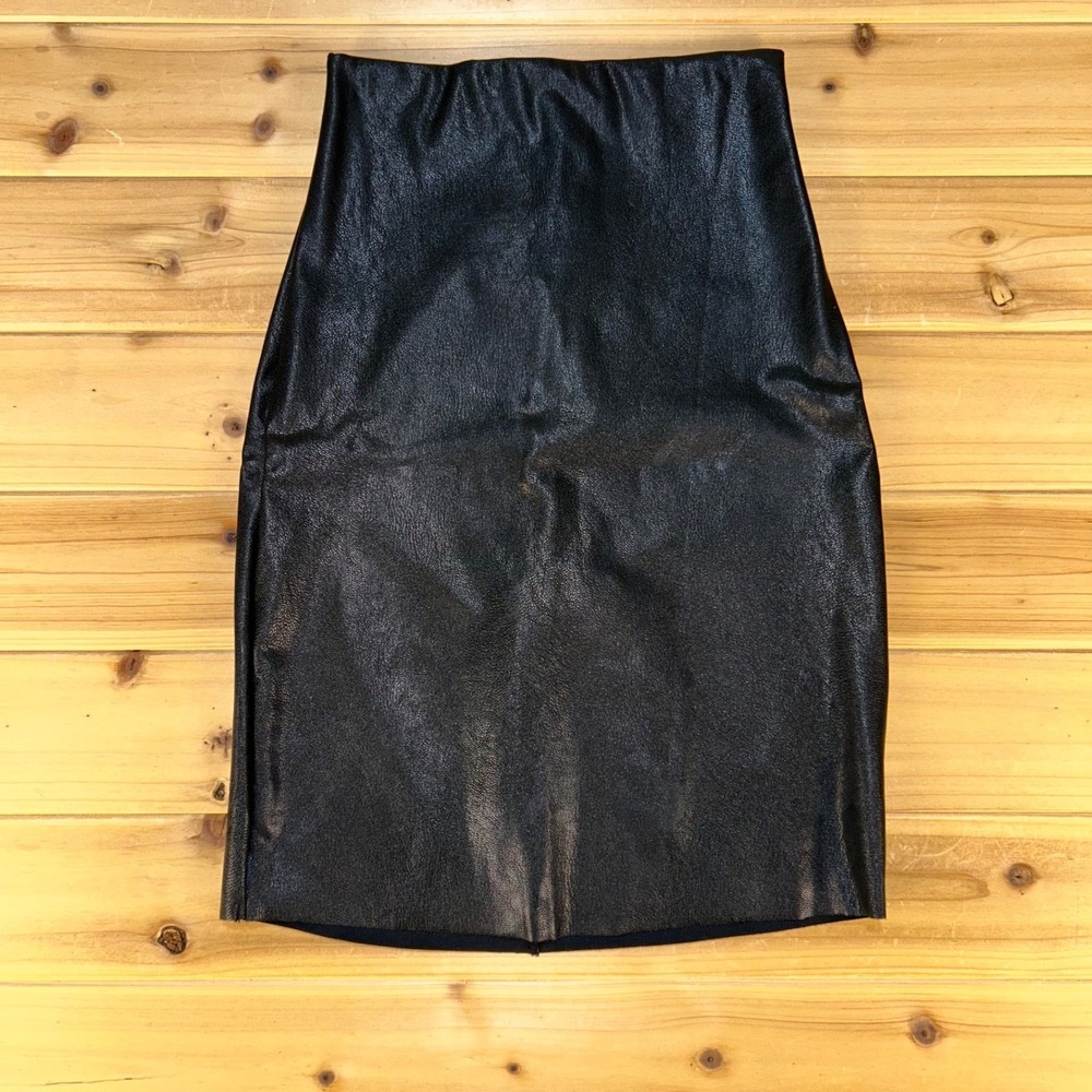 NEW Commando Skirt Womens XS Black Faux Leather High Waist Mini Pencil Skirt